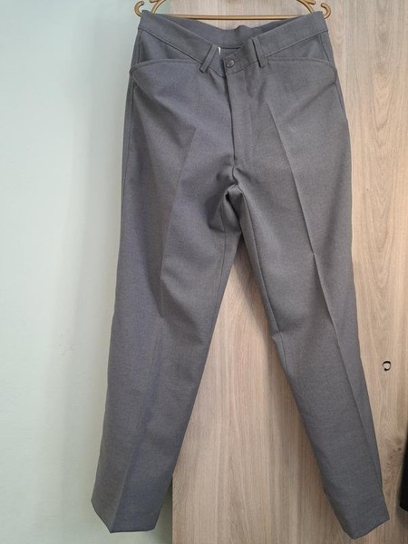 Men Farah Trousers Grey Polyester L #3XDA