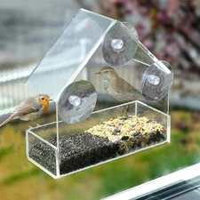 House Transparent Window Wild Bird Feeder Outdoor Removable Suction Cups Sliding
