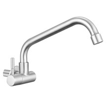 Cold Wall Mount Faucet G1/2" Stainless Steel Kitchen Utility Sink for Laundry
