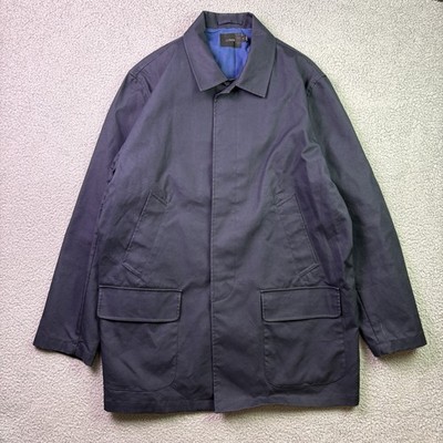J Crew Mac Jacket Mens XL Blue Ludlow Water Repellent Trench Coat Style