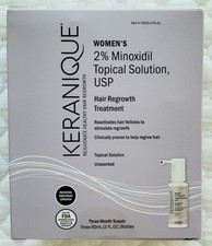 KERANIQUE Womens Hair Regrowth Treatment 2 Minoxidil 3 Pk New/Sealed Exp 12/27