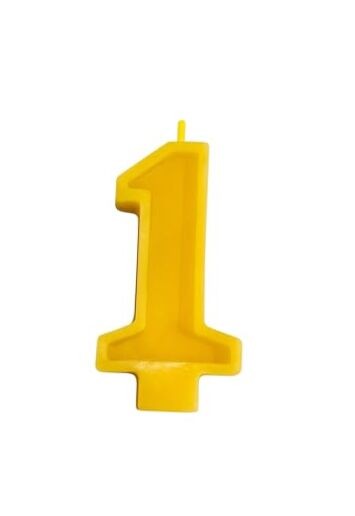 100% Pure Beeswax Number 1 Birthday Candle &ndash; Natural, Hand