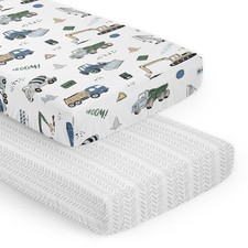 Sweet Jojo Designs Construction Truck Baby Crib Sheet Set - 2 Pack
