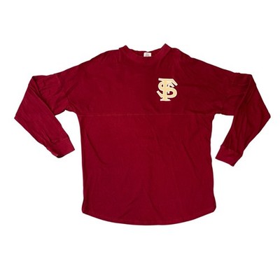 Pressbox FSU Seminoles Women Small Garnet Good Long Sleeve Spirit Jersey Shirt