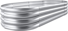 Galvanized Raised Garden Bed Kit, Galvanized Planter Garden Boxes Outdoor, Oval