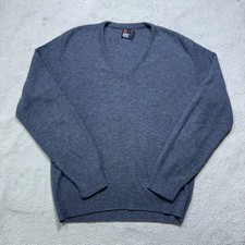 Robert Bruce Sweater Mens Large Gray V-Neck Knit Acrylic Grandpacore Vintage