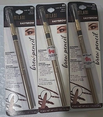 Milani Easybrow Automatic Pencil #02 Dark Brown 0.01Oz (PACK OF 3)