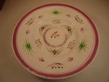 Antique Unmarked Porcelain Pink Lustre Leaves Salad Plate