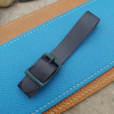 English Bridle Leather Vintage Pocket Watch Fob Strap With Antique Brass Buckle