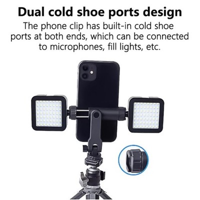 Small Phone Holder with Rotating & Tiltings Capabilities 1/4 Thread for Tripods