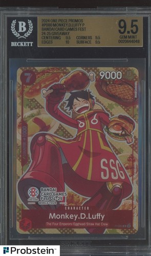 2024 One Piece Promos #P080 Monkey D. Luffy BCGF 24-25 Giveaway BGS 9.5 GEM MINT