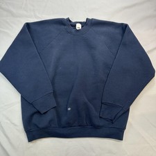 Vintage Fruit Of The Loom Sweatshirt Mens XL Blue Heavyweight Blank 80s 90s