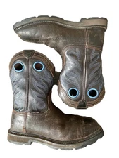 Ariat Men’s Groundwork Waterproof Steel Toe Work Boots Brown Size 8D