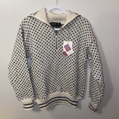 Vtg DEVOLD OF NORWAY 100% Pure Wool Fisherman Sweater Nordsjo W-med M- XS NWT