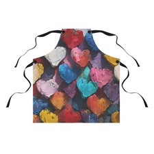 Colorful Heart Crayons Apron | Vibrant Heart Art