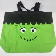 Frankenstein Halloween Trick or Treat Canvas Tote Reusable Candy Bag Monster