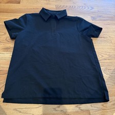 FIGS Lima Polo Scrub Top Short Sleeve W215W1053 PO 3904 Black Womens Medium