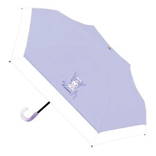J's Planning Sanrio Kuromi Bi-Color Folding Umbrella for Sun and Rain, 50cm Rib,