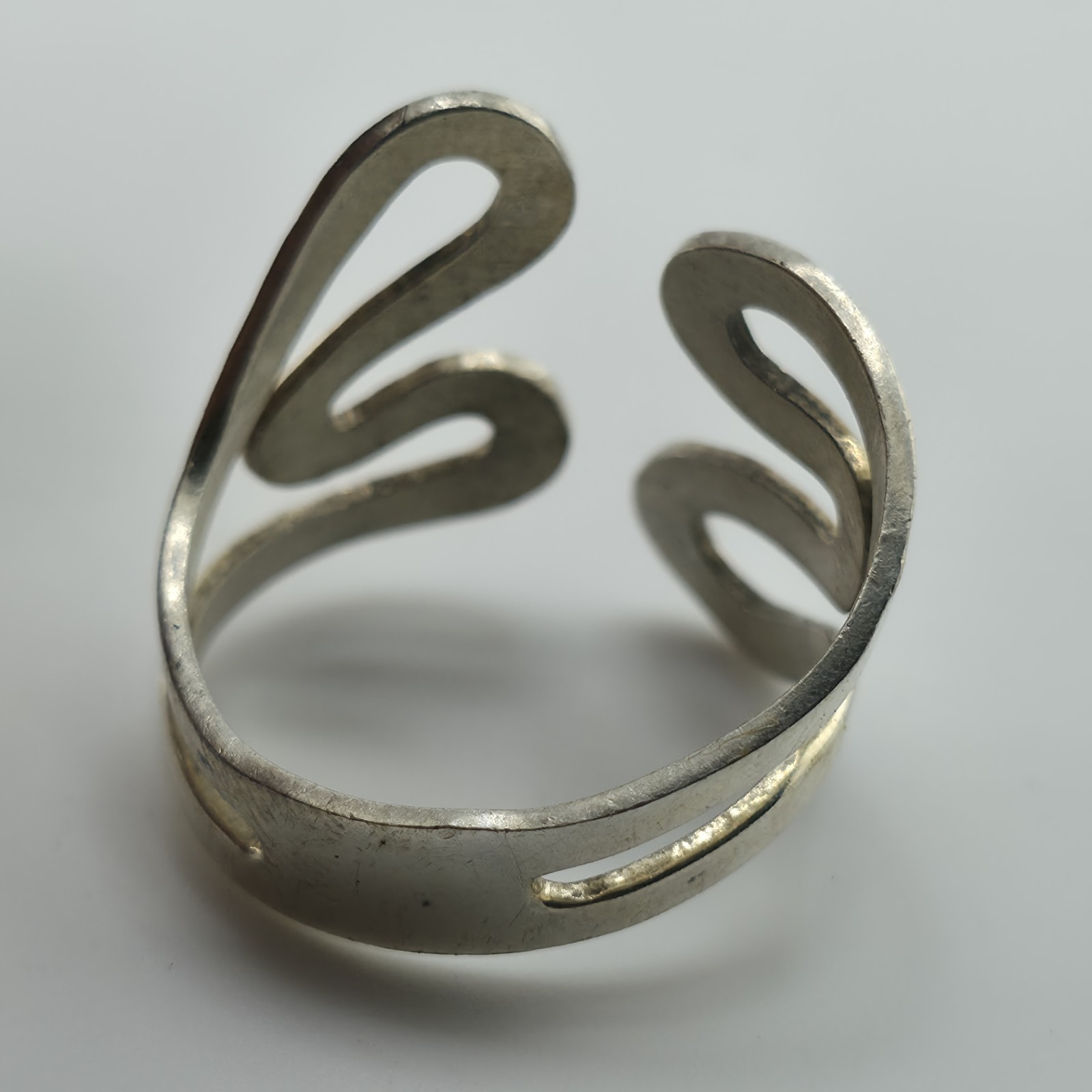 Sterling Silver Open Wrap Ring Abstract Wave Mode… - image 4
