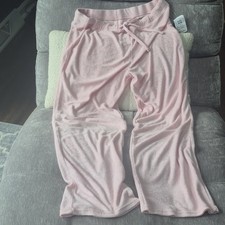 Juicy Couture Pink Terry Lounge Pants Y2K Silver Stud Logo Size XL Cozy Glam NWT