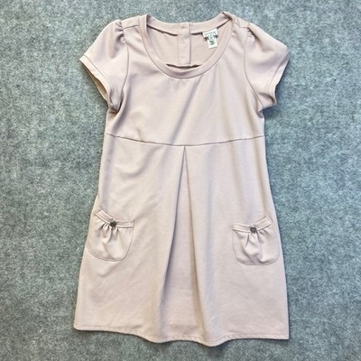 En Focus Women Shift Dress Women 14W Pink Ribbed Knit Puff Sleeve Pockets
