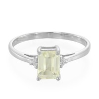 Cavill Ring Sterlingsilber Kanariengelber Kunzit 1,24Ct Zirkon Akzent