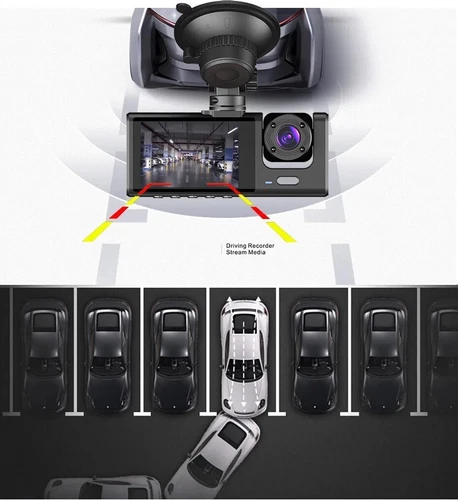 HD 1080P Car Dual Lens Dash Cam Front/Rear/Inside Video Recorder Camera G-sensor - Picture 8 of 14