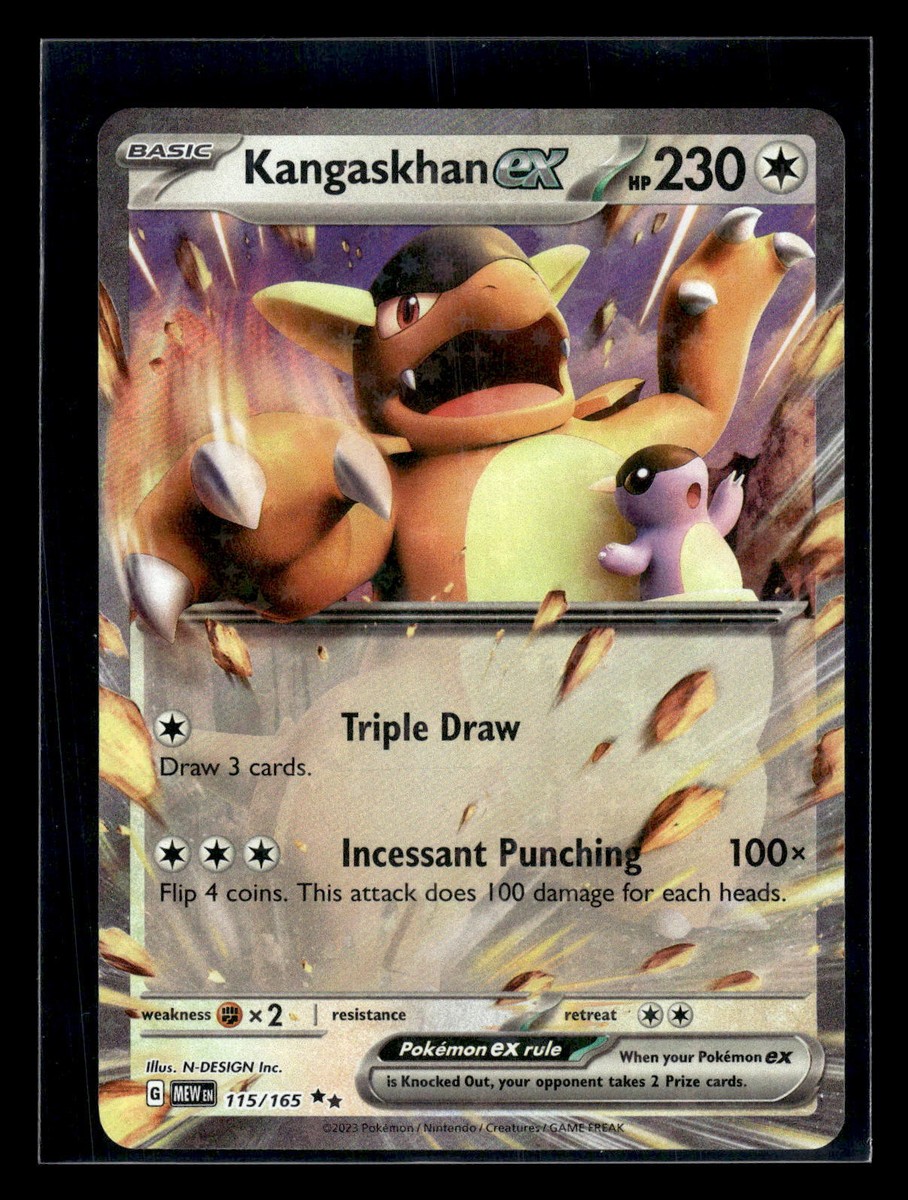 Kangaskhan EX Card Pokmon 151 Kangaskhan EX Double Rare Card  115/165,  English, Near Mint/Mint Condition English Kangaskhan EX 115/165