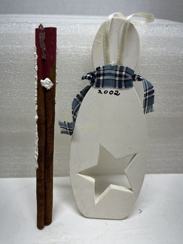 Adornos en palo de árbol de Navidad de Papá Noel y muñeco de nieve. Juego de 2 - Imagen 5 de 5