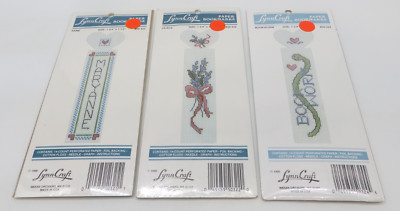 Cross Stitch Bookmarks lot of 3 Lynn Craft Kits NEW Bookworm