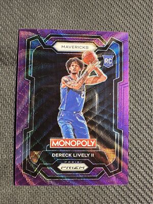 Dereck Lively II 2023-24 Monopoly Prizm RC - Purple Wave Prizm Card Mavericks
