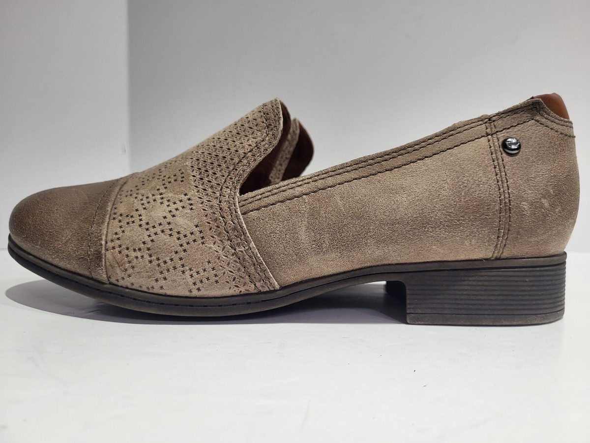 Rockport Cobb Hill Crosbie Taupe Leather Slip On Women display picture 1
