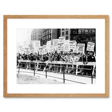 Vintage Teamster Union Picket Strike Protest Work Pay Framed Wall Art Print