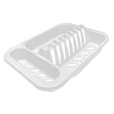 Scolapiatti Da Tavolo Mini Bianco In Plastica - Porta Ciotole E Piatti Per Cucina E Sala Da Pranzo - 14 X 14,7 Cm
