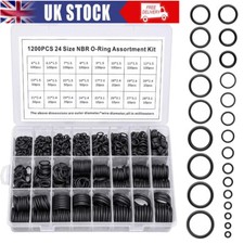 1200x O RING SET Assorted O-Ring Washer Kit Pack Rubber ORing Seals Plumbing Tap