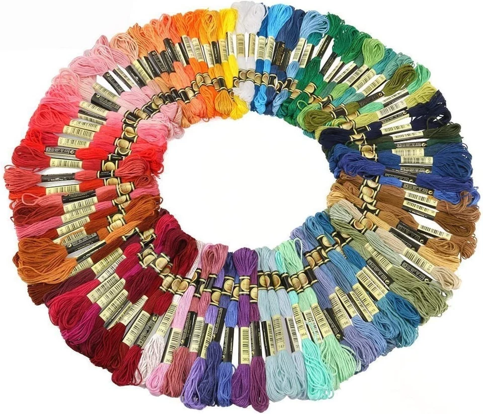 100 Pcs Colourful Sewing Cross Stitch Soft Cotton Skeins Embroidery Thread - Image 2 of 4