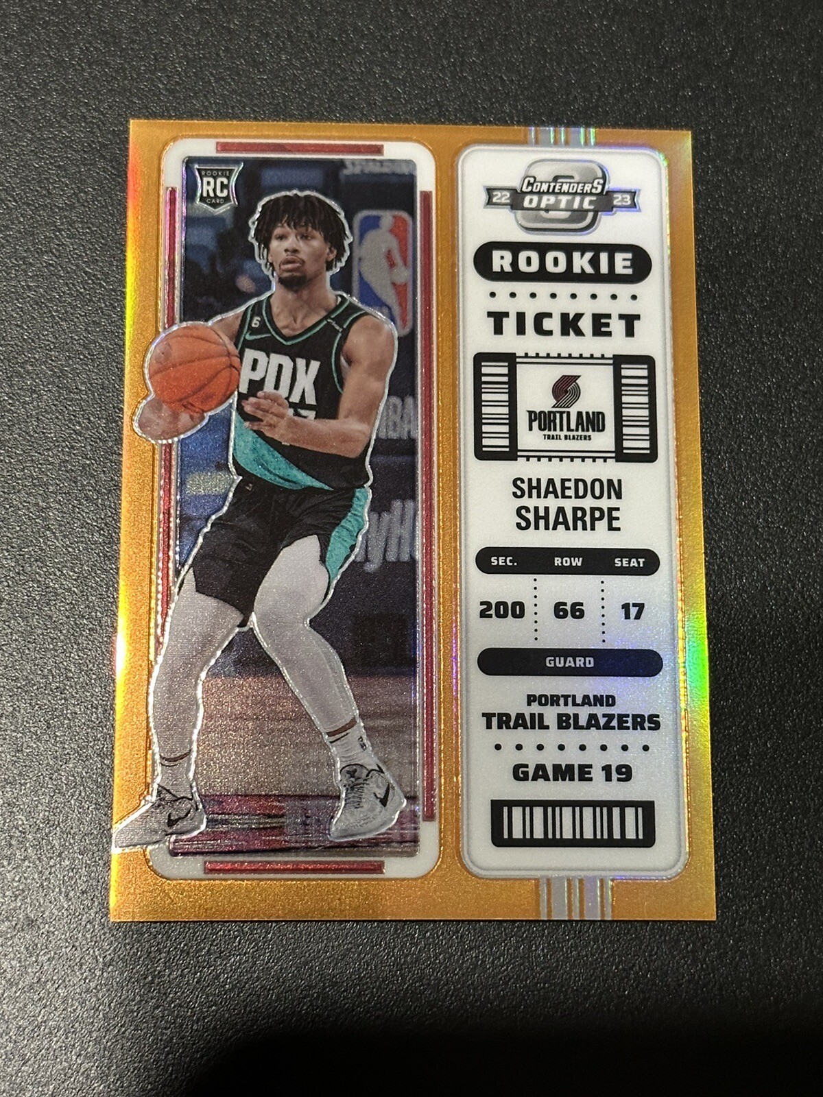 Shaedon Sharpe 2022-23 Contenders Optic Orange Rookie Ticket 14/49 #17