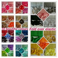 FOLDOVER BABY HEADBAND ELASTIC SOFT SHINY TRIMMING - 1, 3 & 5 METRE - 5/8" WIDE 