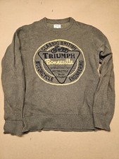 Triumph Motorcycles Lucky Brand Olive Long Sleeve Sweater Mens Bonneville