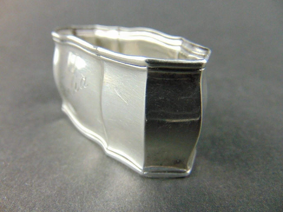 Antique German 835 Silver Napkin Ring "Julia" name engraving - Image 3 of 4