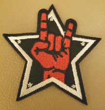 Rock Devil Horns Patch Iron-On Sew-On Rock Metal Music Punk Thrash Star. 0056