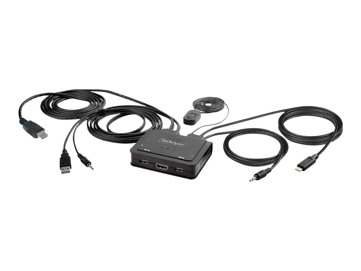 StarTech.com 2-Port Hybrid USB-C HDMI Cable KVM Switch, 4K C2-H46-UAC-CBL-KVM