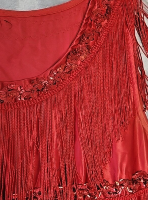 open lace back dress Red & Black Beaded Flapper Dress 2X
