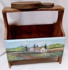Antique Hand Painted Wood Shoe Shine Box Primitive Whitman, MT Stokes 2009