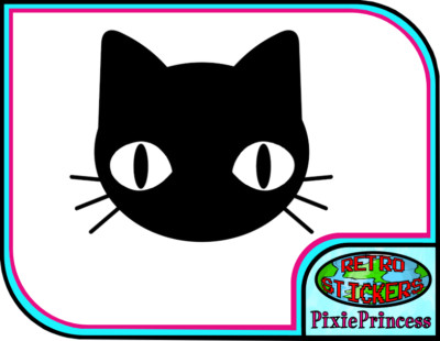 Schwarze Katze Dame Kätzchen Spaß M Vinyl Aufkleber Auto Fahrrad LKW Wandbild Fensteraufkleber