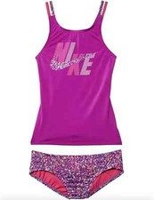 Nike L9254 Girl's Pixel Party Spiderback Tankini Set Size Medium