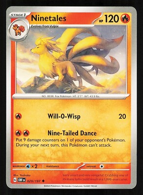 Ninetales 029/197 Regular Near Mint Pokemon TCG S&V Obsidian Flames OBF
