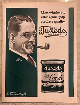 tobacco fresh 1924 Fresh Tuxedo Tobacco The American Tobbaco Company Vtg Print Ad
