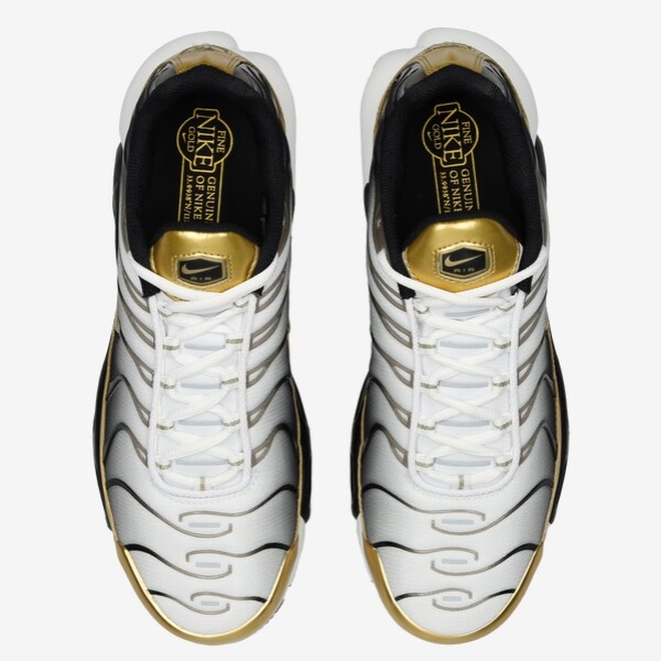 nike tuned 1 white and gold