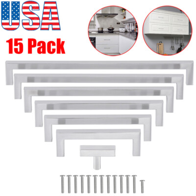 15Pack Brushed Nickel Kitchen Cabinet Pulls Handles Stainless Steel Drawer Pulls